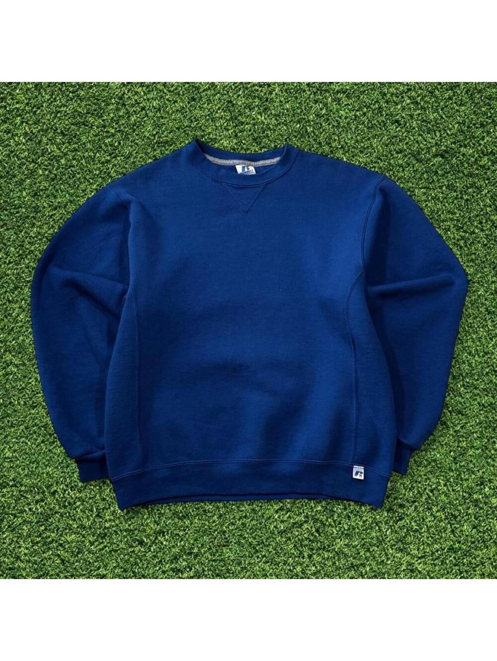 Vintage Russell Athletic Navy Blue Heavyweight Crewneck Sweatshirt M